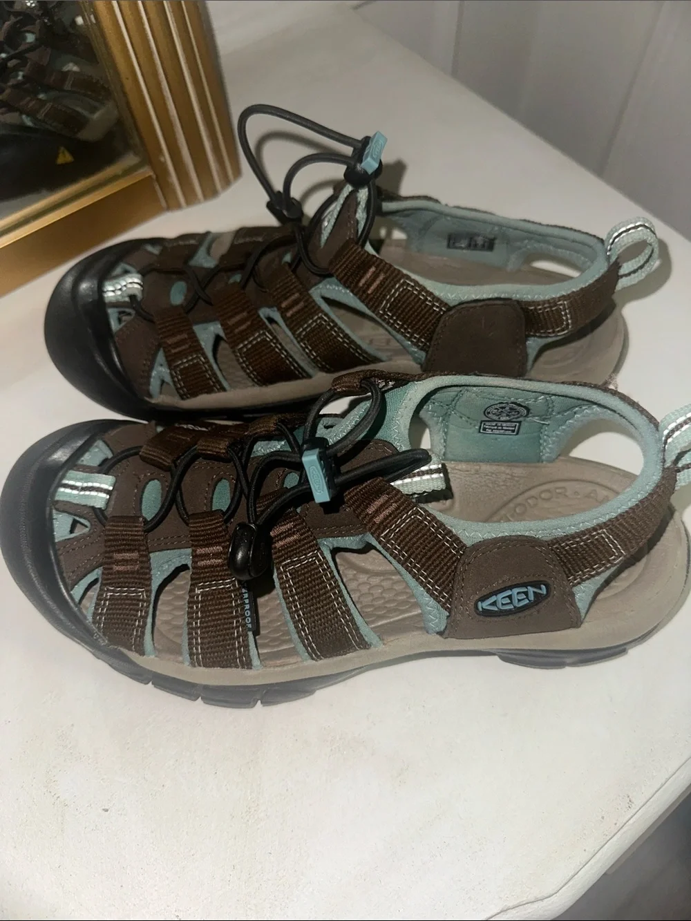 KEEN Waterproof Sport Sandals Brown Blue Women’s Size 8